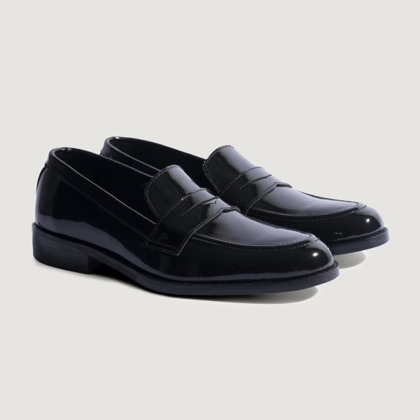 Black Patent Leather Penny Loafers