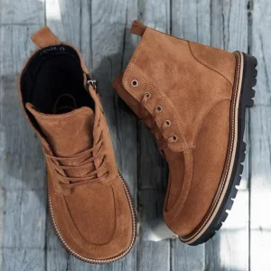 Brown Leather Winter Boots Handmade Anatomical Ankle Boots